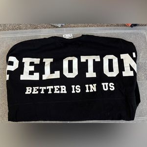 Peloton size L Varsity style long sleeve shirt. Oversized. Black